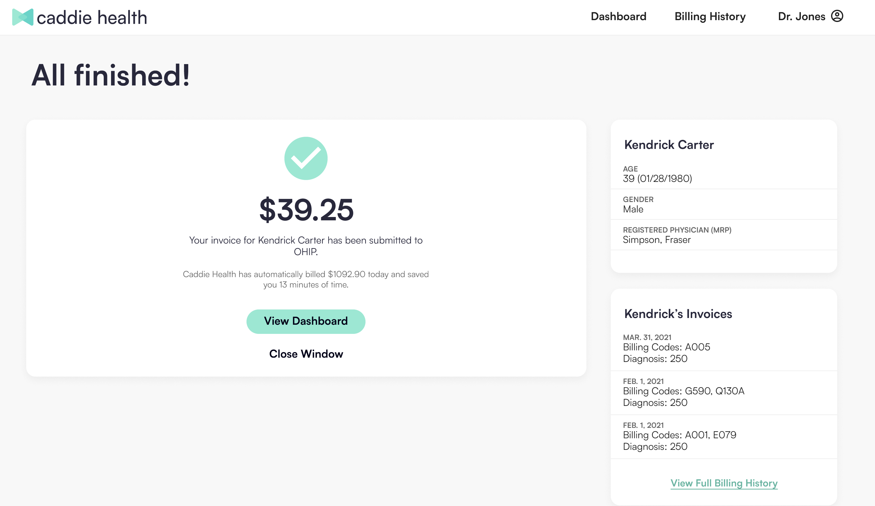 Auto-submit your billing on confirmation